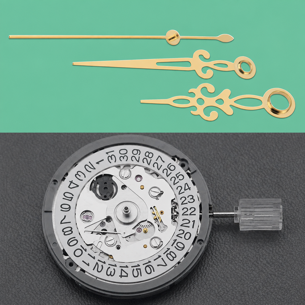 Set de Manecillas Doradas Estilo Clásico Ornamentado – Compatible NH35 / NH36 / ETA 2824 / ETA 2836