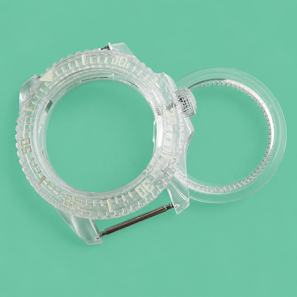 Caja Transparente Acrílica para Reloj NH35 / NH36 de 40 mm con Bisel Giratorio