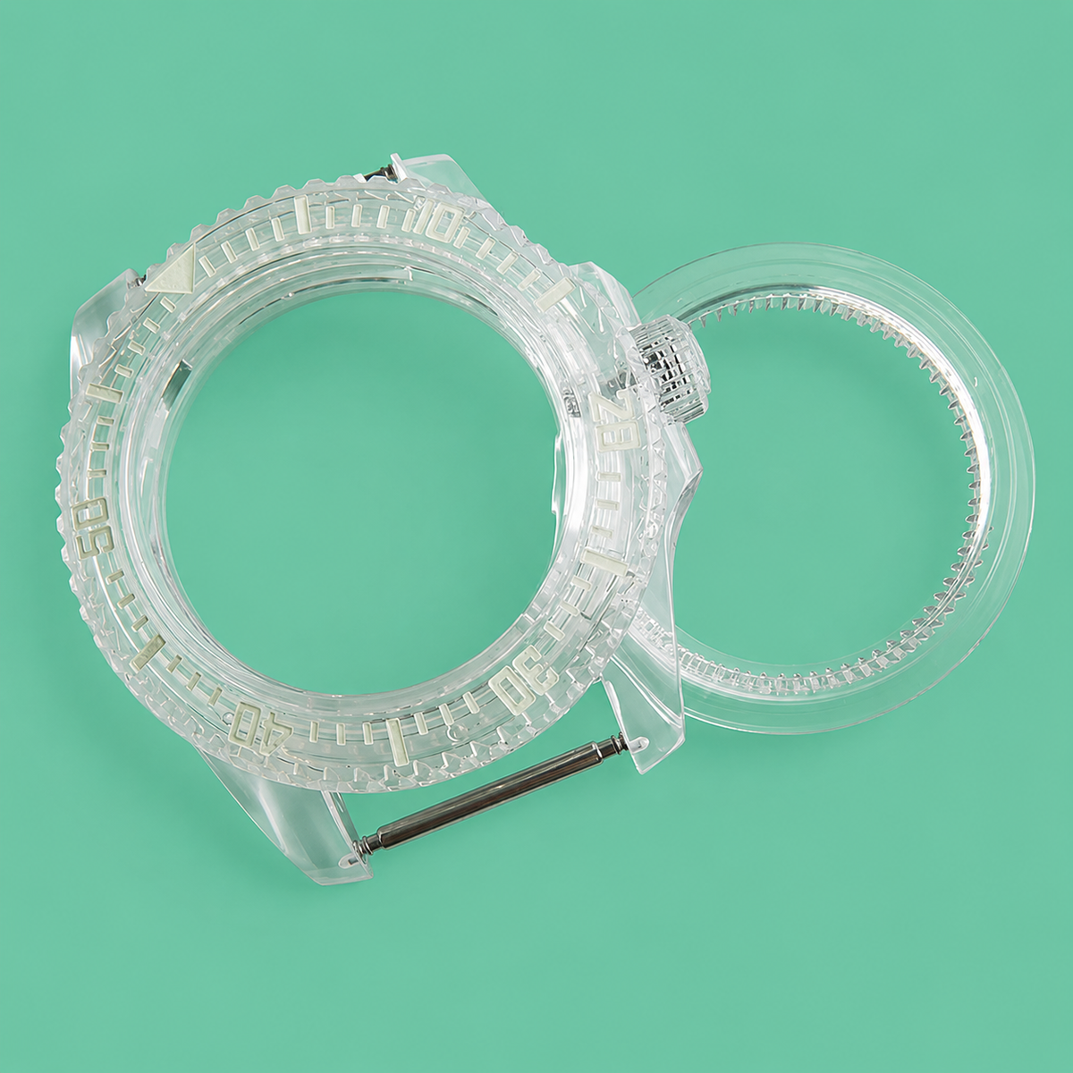Caja Transparente Acrílica para Reloj NH35 / NH36 de 40 mm con Bisel Giratorio