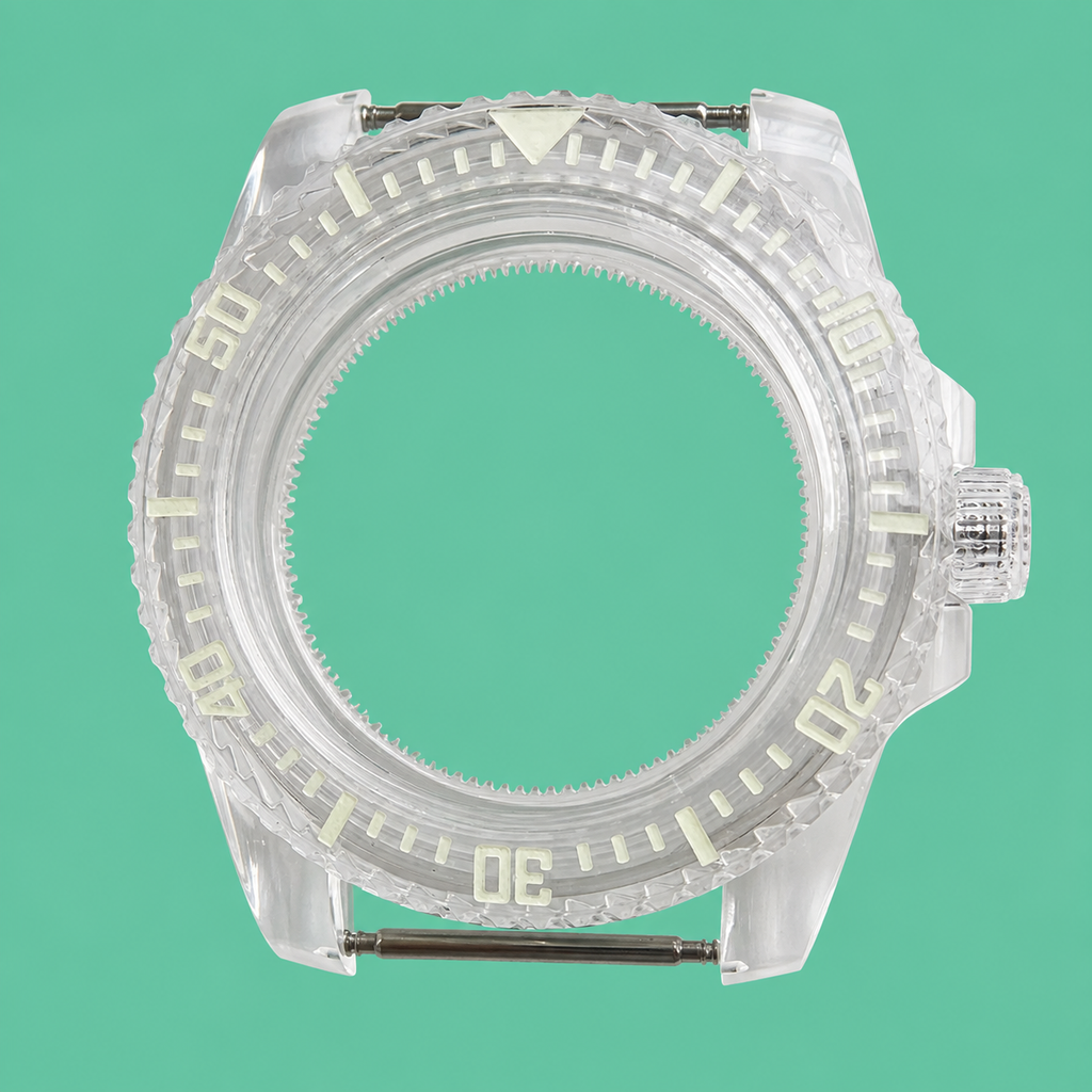 Caja Transparente Acrílica para Reloj NH35 / NH36 de 40 mm con Bisel Giratorio