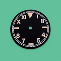 Dial California Negro de 28.5 mm con Índices Luminosos para NH35 / NH36 / Seiko 4R – Estilo Pilot / Field Retro